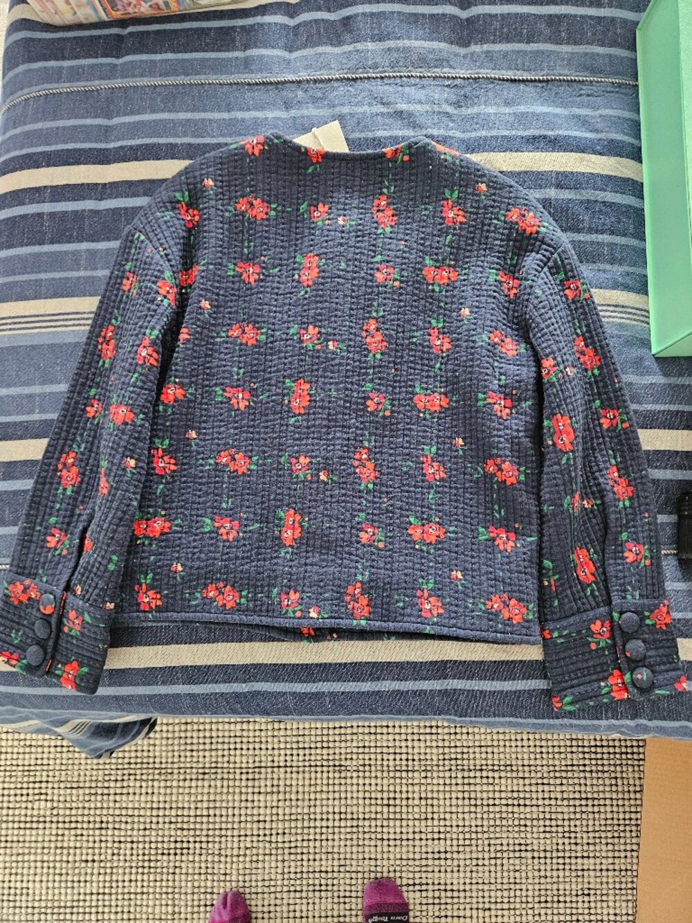 Sezane Dakota Jacket, Floral Check, Cotton NWT Size 2 US - Picture 10 of 12
